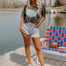 Just USA The Isby High Waist Frayed Shorts In Light Wash Image - 1