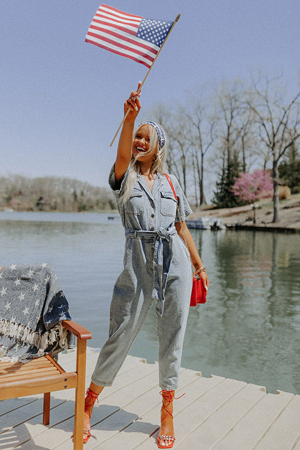 Here We Go Denim Jumpsuit Image - 1