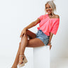Amused Smiles Shift Tee In Neon Pink Image - 1