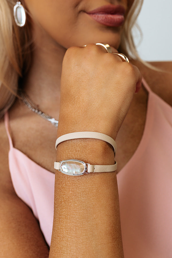 Kendra Scott Framed Dani Silver Wrap Bracelet in Golden Abalone Image - 1