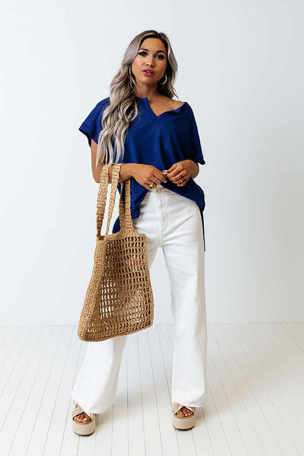 Neighborhood Hotspot Waffle Knit Tee In Royal Blue Image - 1