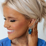 Kendra Scott Faceted Elle Gold Drop Earrings in Bronze Veined Lapis Turquoise Magnesite Image - 1