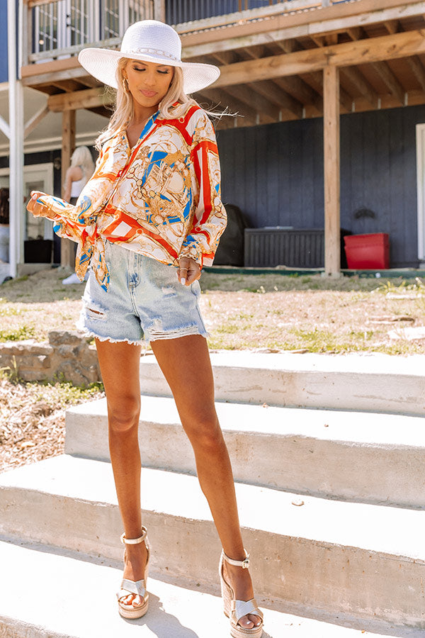 Malibu Mansion Tie Top In Tangerine Image - 2
