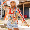 Malibu Mansion Tie Top In Tangerine Image - 1
