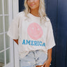 America Smiley Face Graphic Tee Image - 1