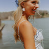 Quick To Smile Hoop Earrings In White Image - 1