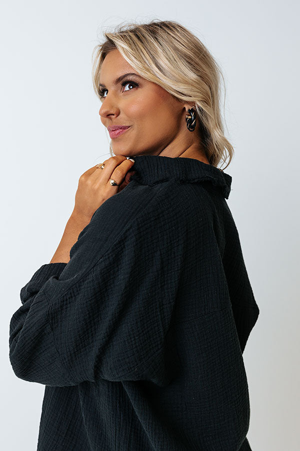 Living In London Hoop Earrings In Black