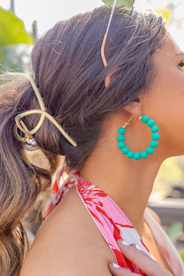 Shining Brighter Hoop Earrings In Turquoise