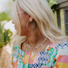 Capture Your Attention Beaded Hoop Earrings In Multi Image - 1