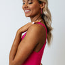 Capture Your Attention Beaded Hoop Earrings In Fuchsia Image - 1