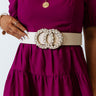 Martini Nights Faux Leather Belt In Ivory Image - 1