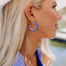 Can't Control Love Hoop Earrings In Royal Blue Image - 1