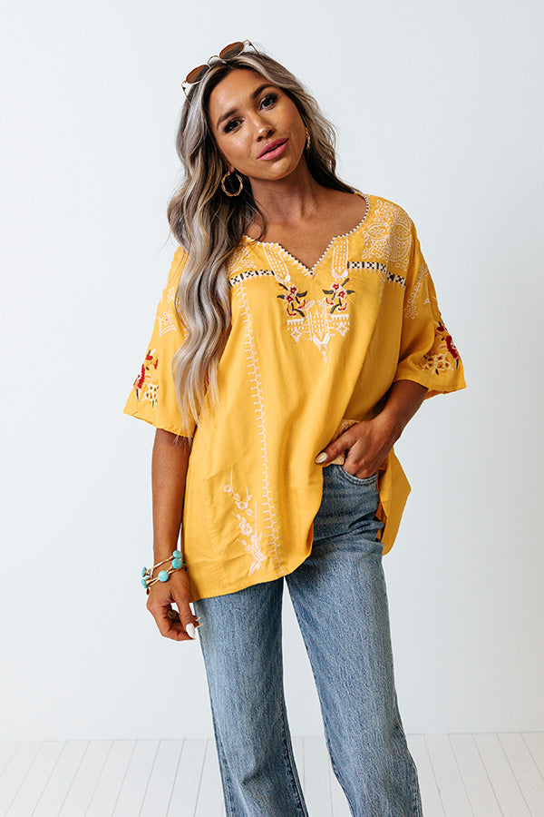 Off To Paradise Embroidered Shift Top Image - 2