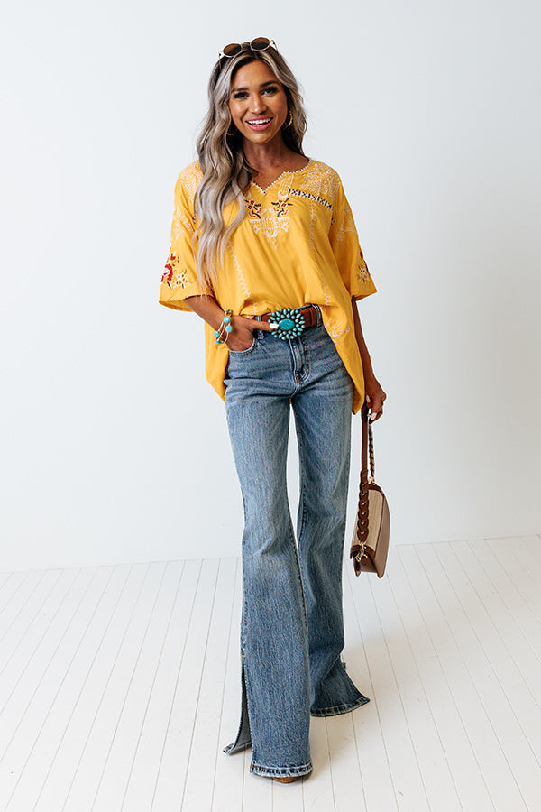 Off To Paradise Embroidered Shift Top Image - 1