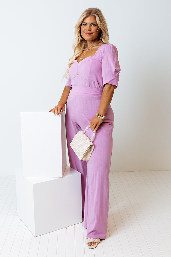 Instantly Impressed High Waist Pants In Violet Curves