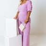 Instantly Impressed High Waist Pants In Violet Curves Image - 1