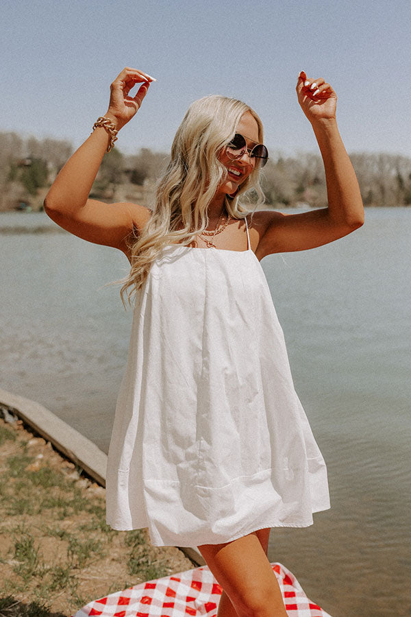 Capture Your Attention Shift Dress In White Image - 1