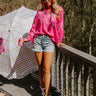 Spotted In Santorini Embroidered Shift Top In Hot Pink Image - 1