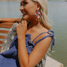 Red, White, And Blessed Beaded Earrings Image - 1