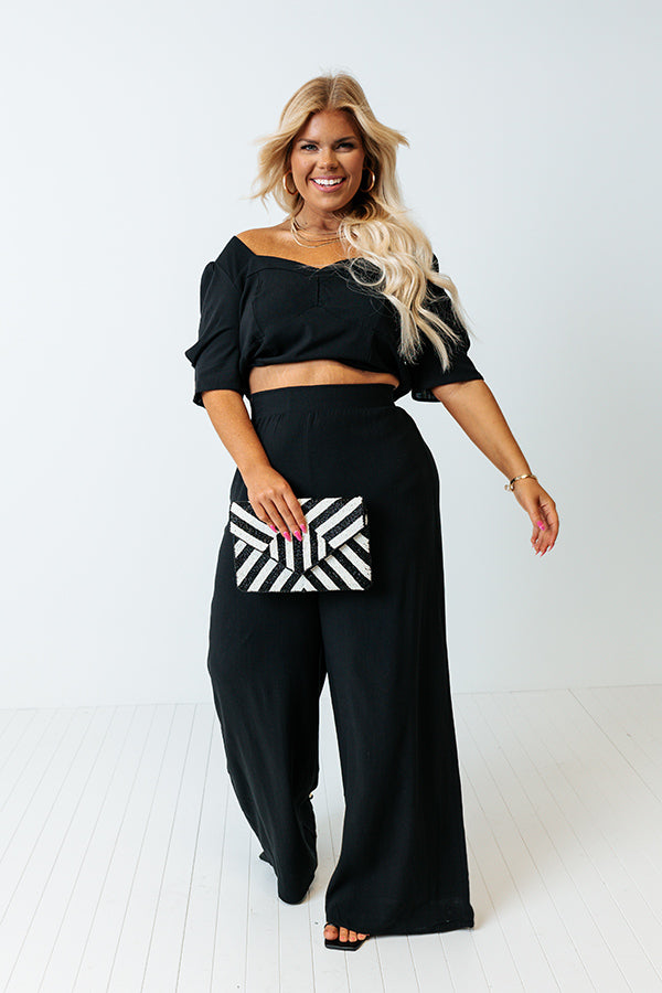 Instantly Impressed Crop Top In Black Curves