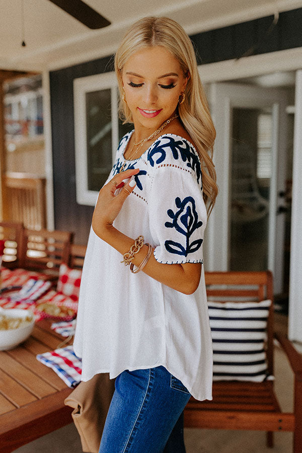 Tuscan Time Embroidered Shift Top Image - 2