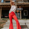 The Blakely High Waist Flares In Red Image - 1