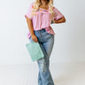 Never Scripted Embroidered Shift Top In Pink Curves Image - 1