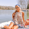 Friendship Circle Gingham Shift Top In Red Image - 1