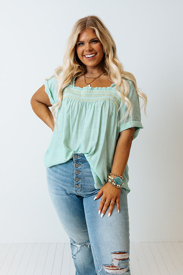 Brighton Getaway Shift Top In Sea Glass Curves Image - 2