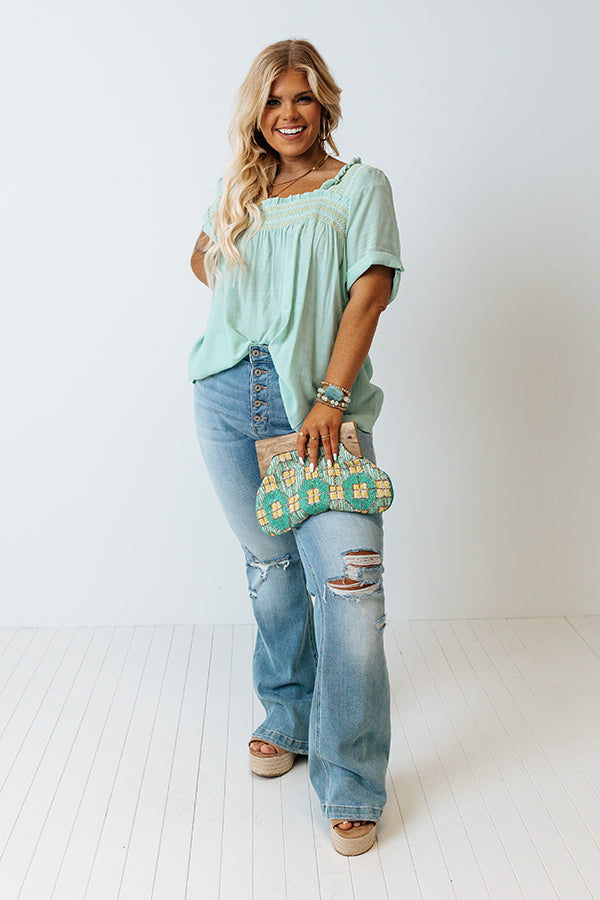 Brighton Getaway Shift Top In Sea Glass Curves Image - 1