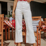 The Taron High Waist Wide Leg Pants in White Image - 1