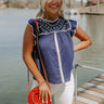 Nice Life Embroidered Shift Top Image - 1
