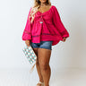 Saturday Brunch Babydoll Top In Hot Pink Curves Image - 1
