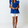 Watermelon Margs Gingham Top In Royal Blue Image - 1