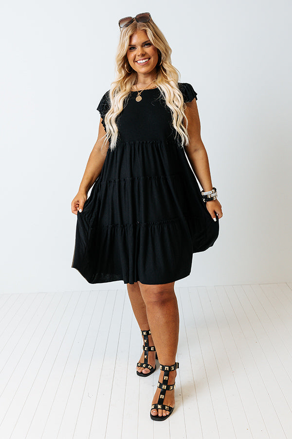 Sunshine Needed Shift Dress In Black Curves