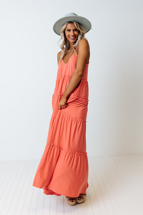 Saturday Strolling Maxi In Coral Image - 2