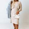 Fond Of Forever Shift Tee In Light Beige Curves Image - 1