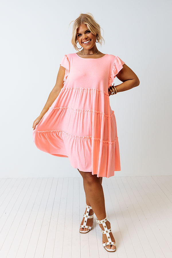 Sunshine Needed Shift Dress In Pink Curves