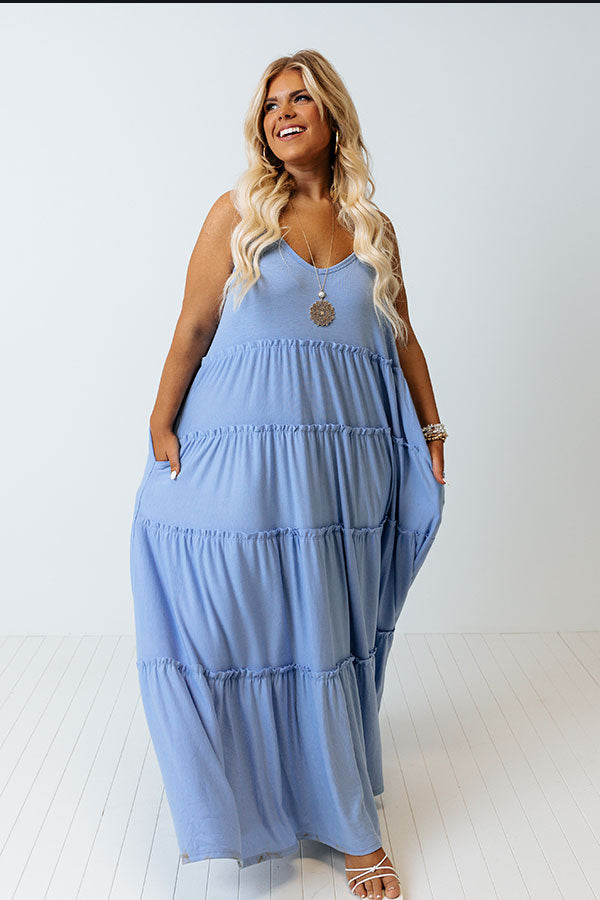 Saturday Strolling Maxi In Sky Blue Curves Image - 2