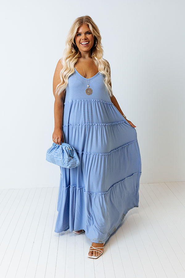 Saturday Strolling Maxi In Sky Blue Curves Image - 1