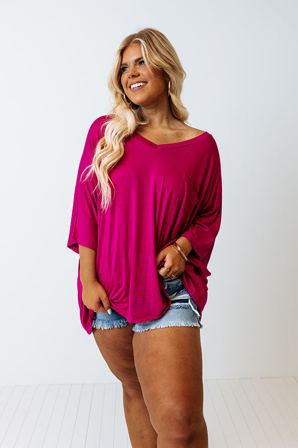 Savor The Sunshine Shift Tee In Fuchsia Curves Image - 2