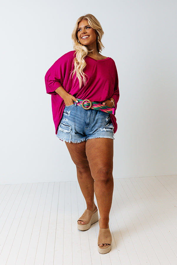 Savor The Sunshine Shift Tee In Fuchsia Curves Image - 1
