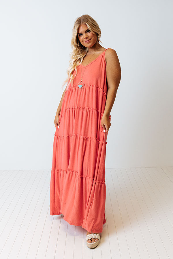 Saturday Strolling Maxi In Coral Curves Image - 2