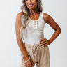 Check Her Stories Ribbed Tank In Stone Image - 1