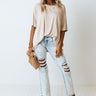 Fond Of Forever Shift Tee In Light Beige Image - 1