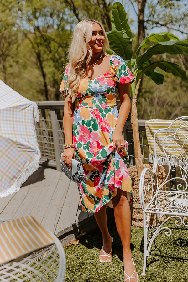 Simply Unforgettable Floral Midi In Pink