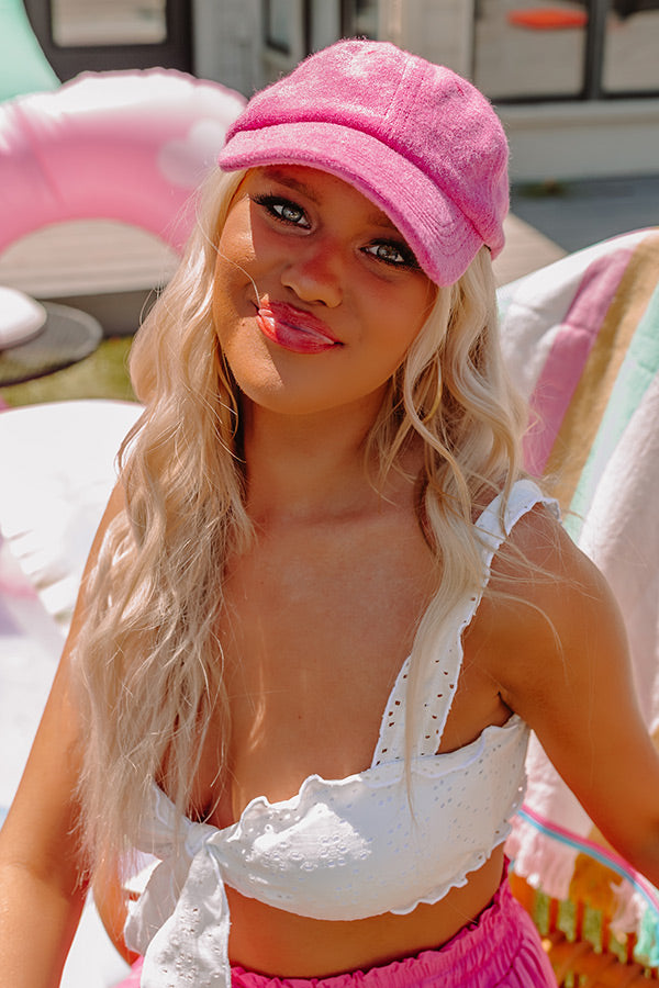 Boating Day Terry Cloth Hat In Hot Pink Image - 2