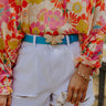 All The Buzz Faux Leather Belt In Ocean Blue Image - 1