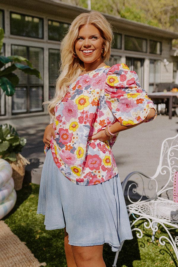 Looking Sassy Floral Shift Top Curves