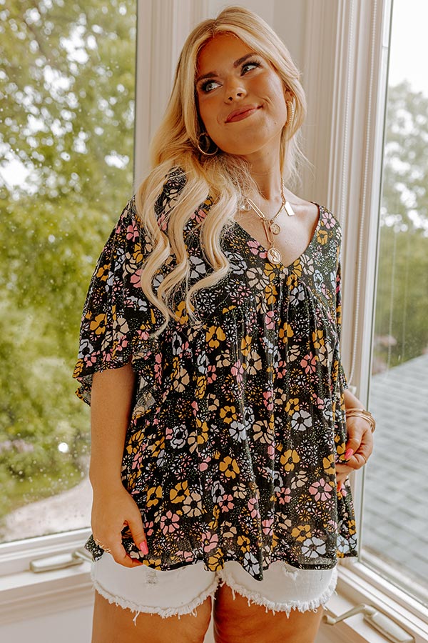 Brunching With Besties Babydoll Top Curves Image - 1